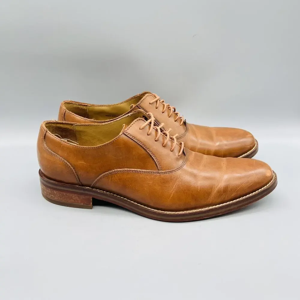 Cole Haan Shoes Mens 9.5 Brown Leather Grand OS Derby Oxford Dress Almond Toe